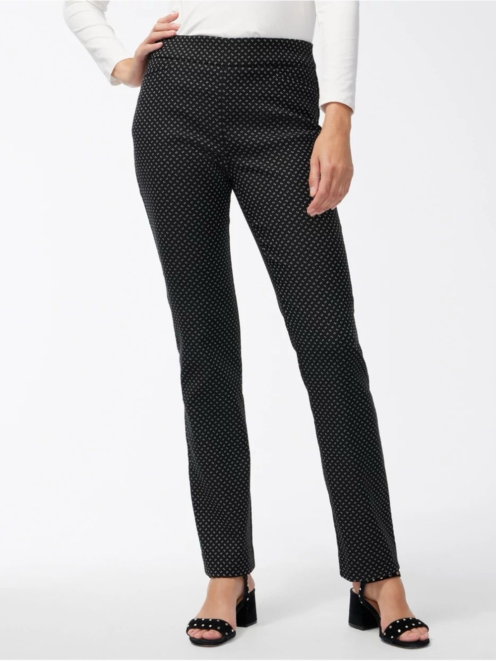 Chico’s So Slimming Brigitte Slim Leg Ankle Jacquard Pants